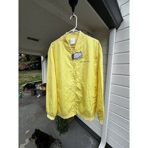 Friends TV Show Jacket Size XL Yellow Windbreaker Bomber Central Perk Graphic